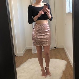 Rose Gold Sequin Skirt